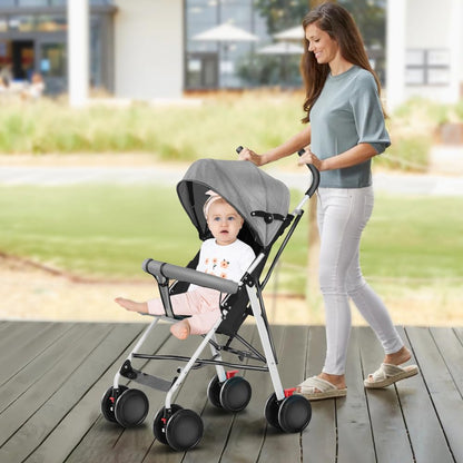 Kinderbuggy, Klein Zusammenklappbar Kinderwagen,Rücken und Fußstützenverstellung,Hinterradbremse,5-Punkt-Gurt,Einfaches Ein-Hand-Falten,Baby Reisebuggy