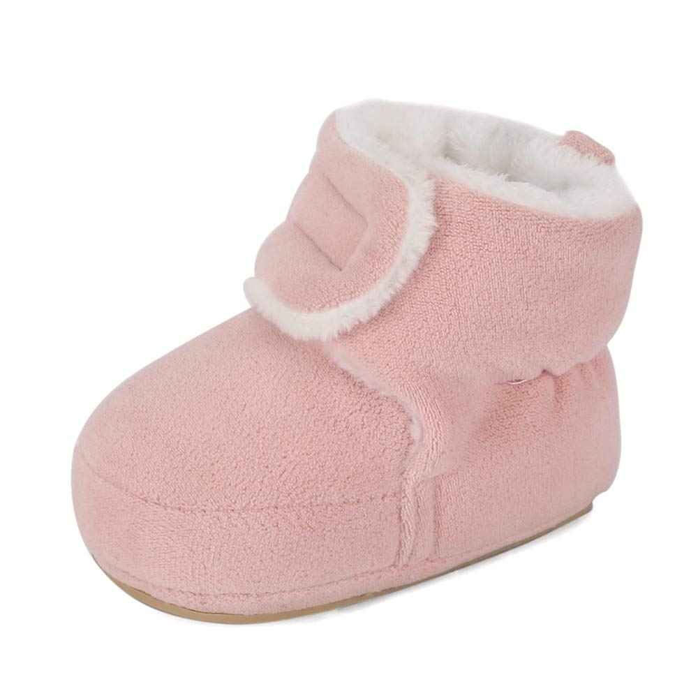 Unisex Baby Boys Girls Warm Winter Boots Rubber Sole Non-Slip Winter First Walking Shoes