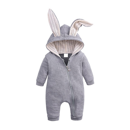Kleinkind Baby Jungen Mädchen Baumwolle Strampler Langarm Mit Kapuze Reißverschluss Overall Body Baby Herbst Kleidung Pyjamas Outfit