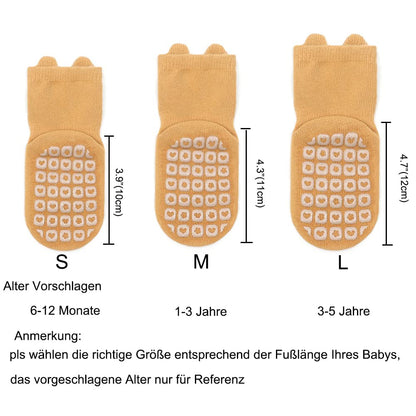 Rutschfeste Socken für Baby Mädchen Jungen 5 Paar Kinder Anti Rutsch Socken Sportsocken Stoppersocken
