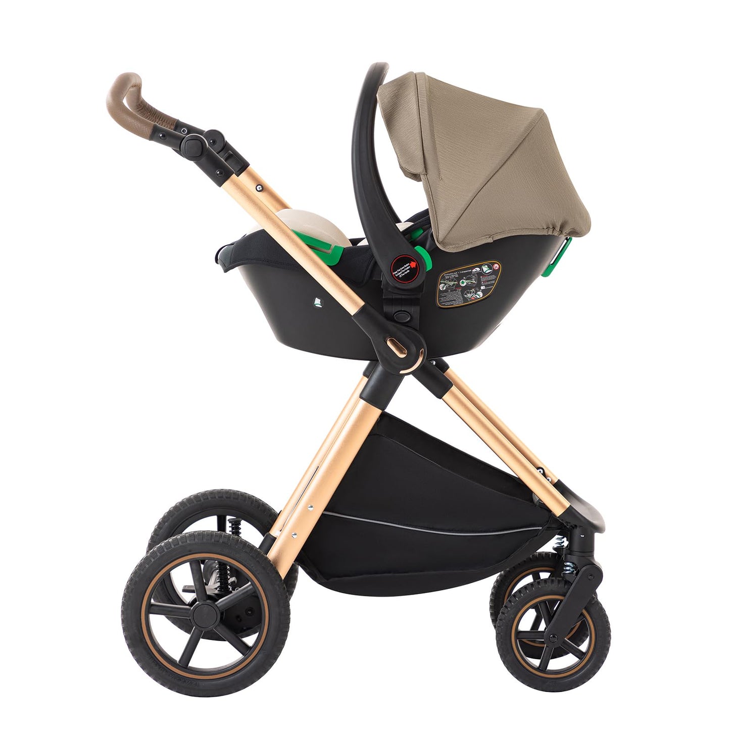 BEBBY 3-in-1 Kinderwagen KombiKinderwagen-Set 2-in-1 Buggy faltbar Luxus Hochlandschaft Neugeborenes Tragbarer Kinderwagen Zusammenklappbarer Kinderwagen Kinderwagen Travel System (D2-DEEPGREY)