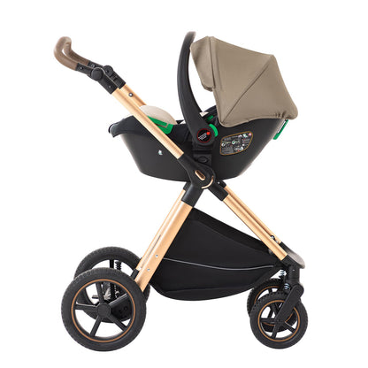 BEBBY 3-in-1 Kinderwagen KombiKinderwagen-Set 2-in-1 Buggy faltbar Luxus Hochlandschaft Neugeborenes Tragbarer Kinderwagen Zusammenklappbarer Kinderwagen Kinderwagen Travel System (D2-DEEPGREY)