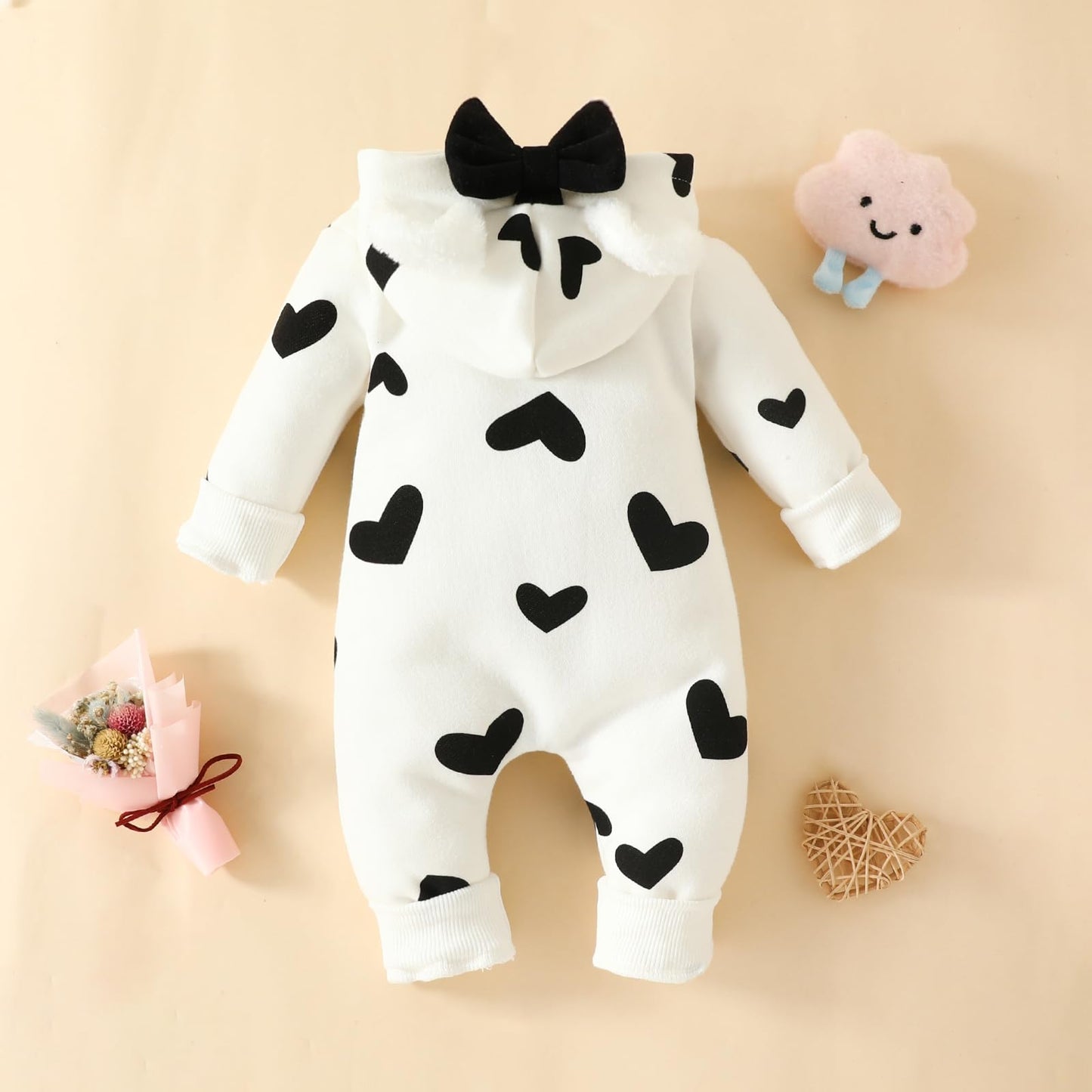 Baby Strampler Neugeborenen Herbst Winter Overall Kleinkind Tier Kostüm Overall mit Kapuze Langarm Bodysuit für Baby Mädchen Jungen Kuscheln