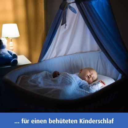 reer Rigi Babyphone, Babyfon mit Gegensprechen, 300 m Reichweite, Weiß | FHSS-Übertragung, Nachtlicht, VOX- und ECO-Modus sowie optische und akustische Warnung bei einem Verbindungsabbruch