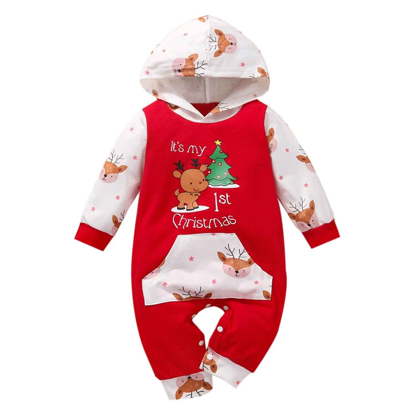 Geagodelia Baby Boys Girls Romper Jumpsuit Christmas Outfit Clothing Christmas Outfit Baby Clothes Sleep Romper Newborn Soft Baby Set My First Christmas
