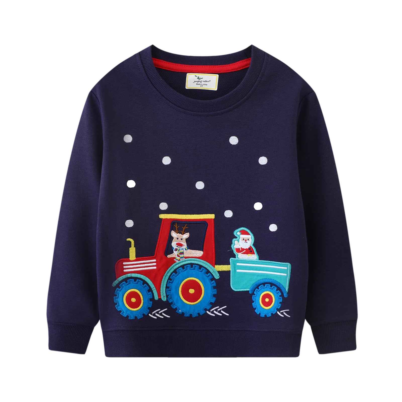 Boys' Sweatshirts Christmas Boy Christmas Long Sleeve Jumper Children's Christmas Clothing Christmas Long Shirt Dinosaur Santa 1-7 Years Size 92-122