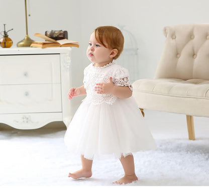 Baby Mädchen Weiße Taufe Kleid mit Kapuze Neugeborene Taufe Kleid Spitze Kleid für Hochzeit Geburtstag
