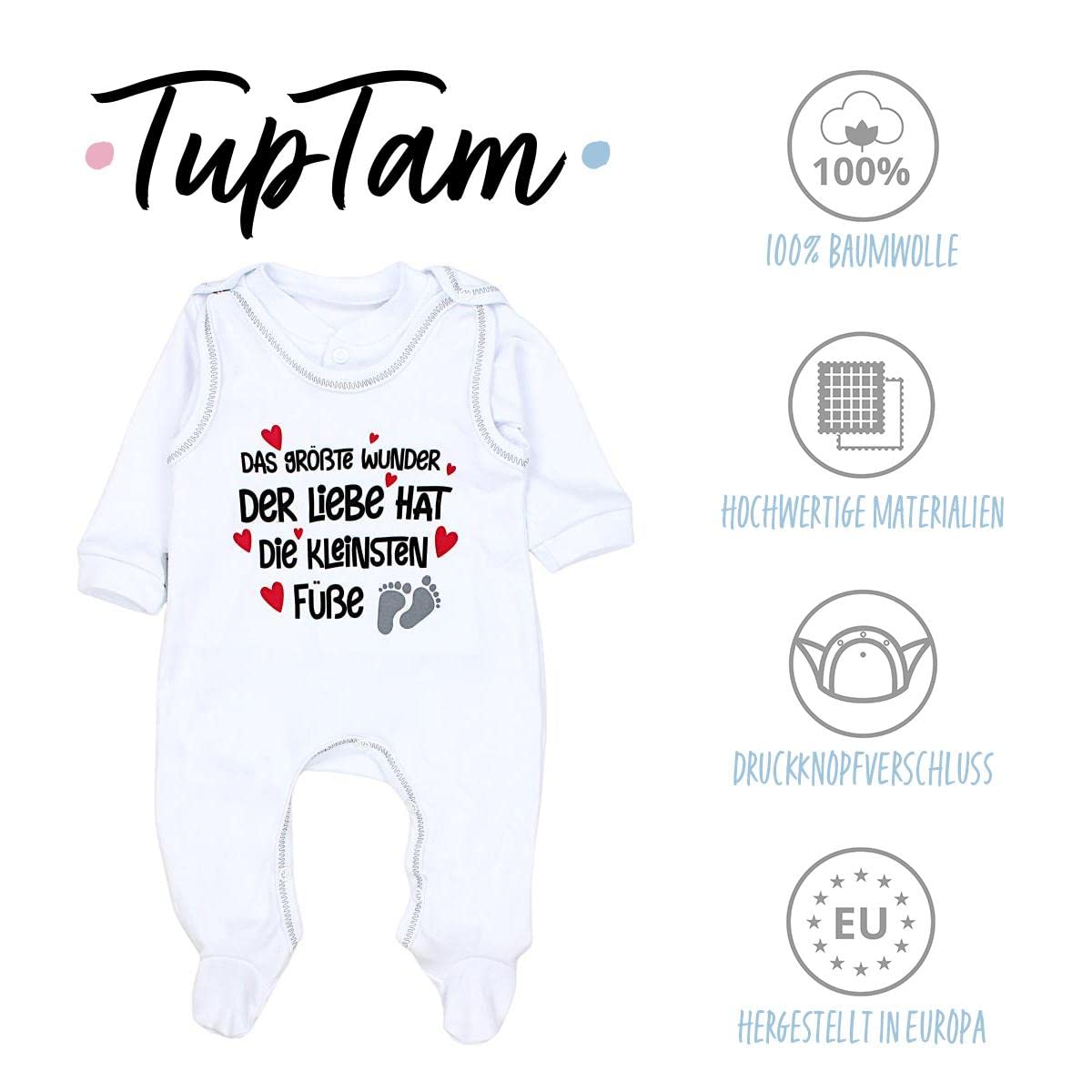 TupTam Unisex Baby Strampler Set Spruch Mamas & Papas Schatz