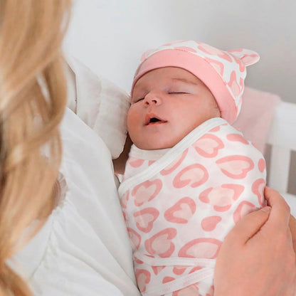 Neugeborene Swaddle Decke Hut Set Baby Gedruckt Swaddles Säugling Einstellbar Schlafsack für 0-3 Monate Mädchen Jungen