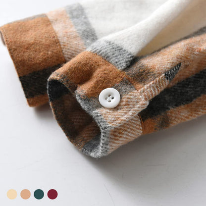 Kinder Übergangsjacke Jungen Kindermantel Mädchen Jacke Kariertem Hemd mit Kapuze für Frühling und Herbst