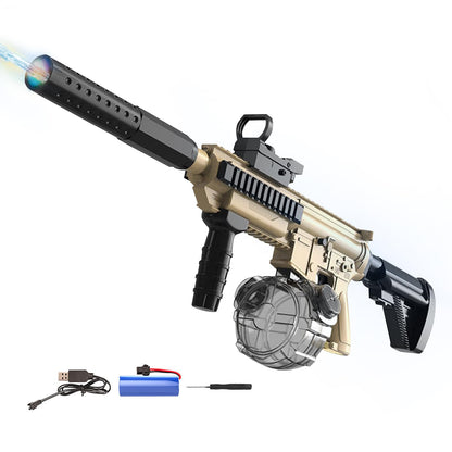 Elektrische Wasserpistole Sehr Stark Wassermaschinenpistole mit Wiederaufladbare Batterie Squirt Gun Wasser Spielzeug bis zu 20ft,Outdoor Water Gun Schießspiel für Erwachsene and Kinder (Blau)