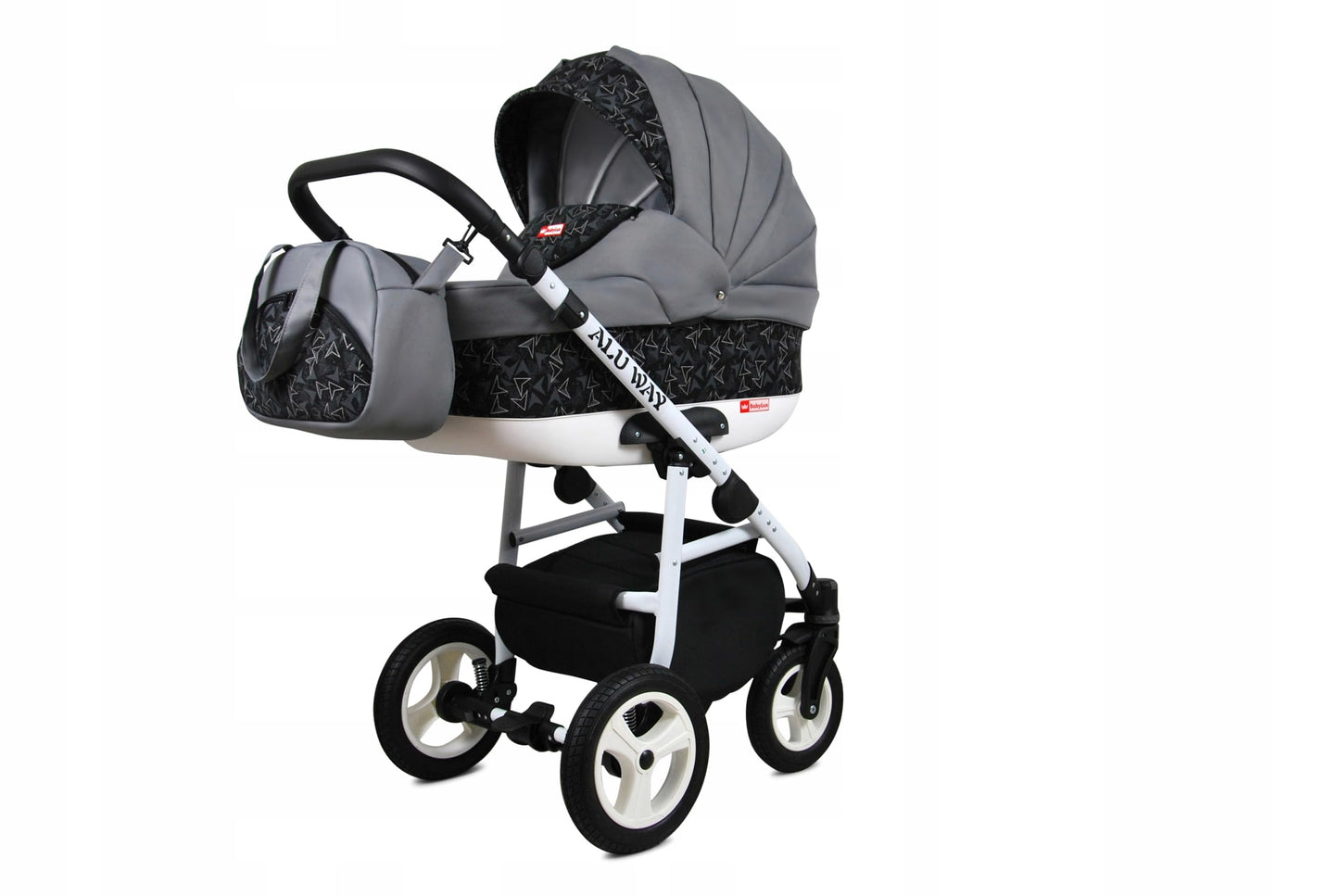 BabyLux® Kinderwagen Set 4 in 1 - Alu Way - incl. Babywanne, Buggy Sportsitz, Auto-Babyschale, ISOFIX-Basisstation - Autositz - Kinderwagenset - Kombikinderwagen mit Wickeltasche usw.