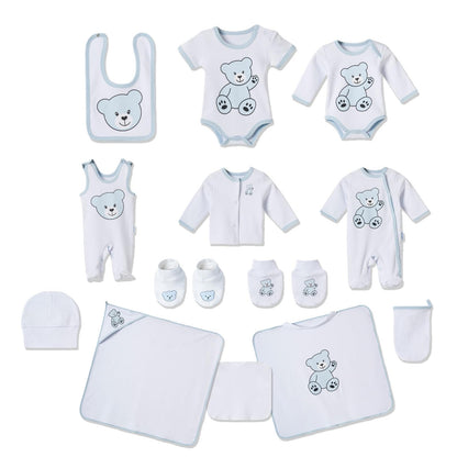 MyyBaby - Newborn Baby Set 100% Organic Cotton Oeko-Tex Standard 100 Baby First Equipment Clothing Newborn Baby Gift Set 13 Pieces 0-4 Months