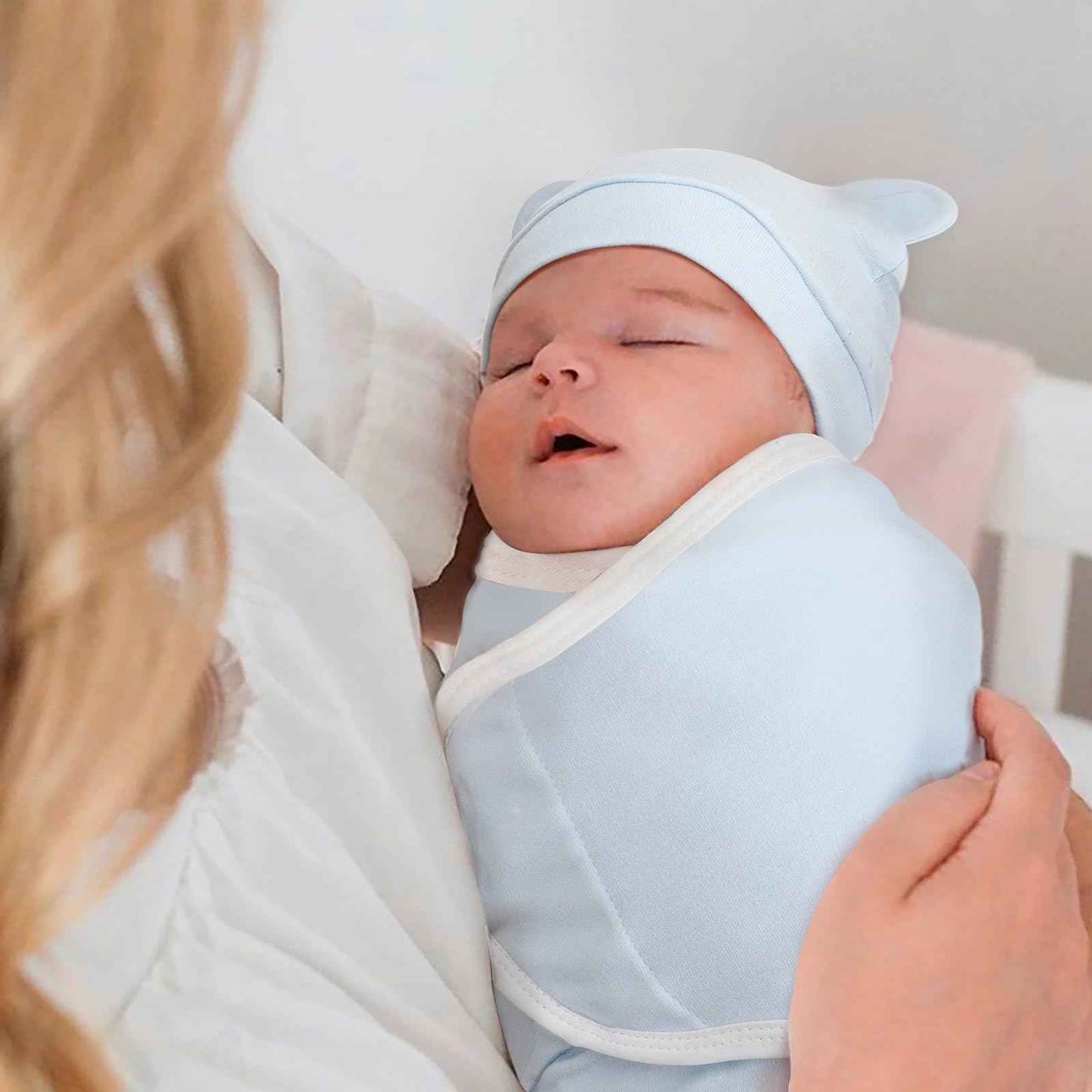 DRESHOW Neugeborene Swaddle Decke Hut Set Baby Gedruckt Swaddles Säugling Einstellbar Schlafsack für 0-3 Monate Mädchen Jungen