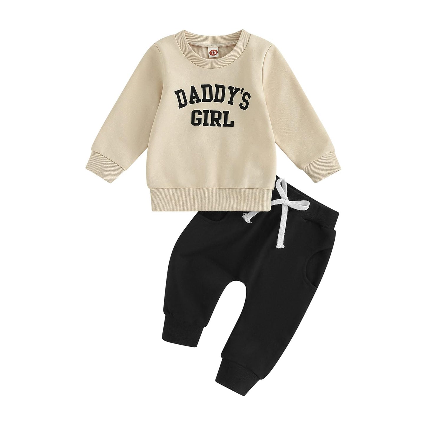 Baby Unisex Weihnachten 2-teilige Hosen Set Jungen Mädchen Weihnachten Outfit Langarm Lebkuchen Papas Mädchen Briefdruck Sweatshirt + Jogginghose Weihnachten Outfit Set Weihnachten Streetwear