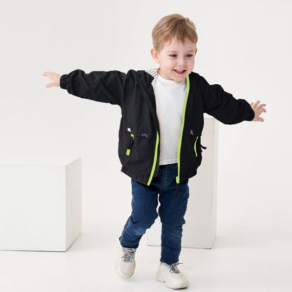 Volunboy Baby Kapuzen Jackets, Jungen Langarm Winddicht Mantel Cartoon Aufdruck Jacken