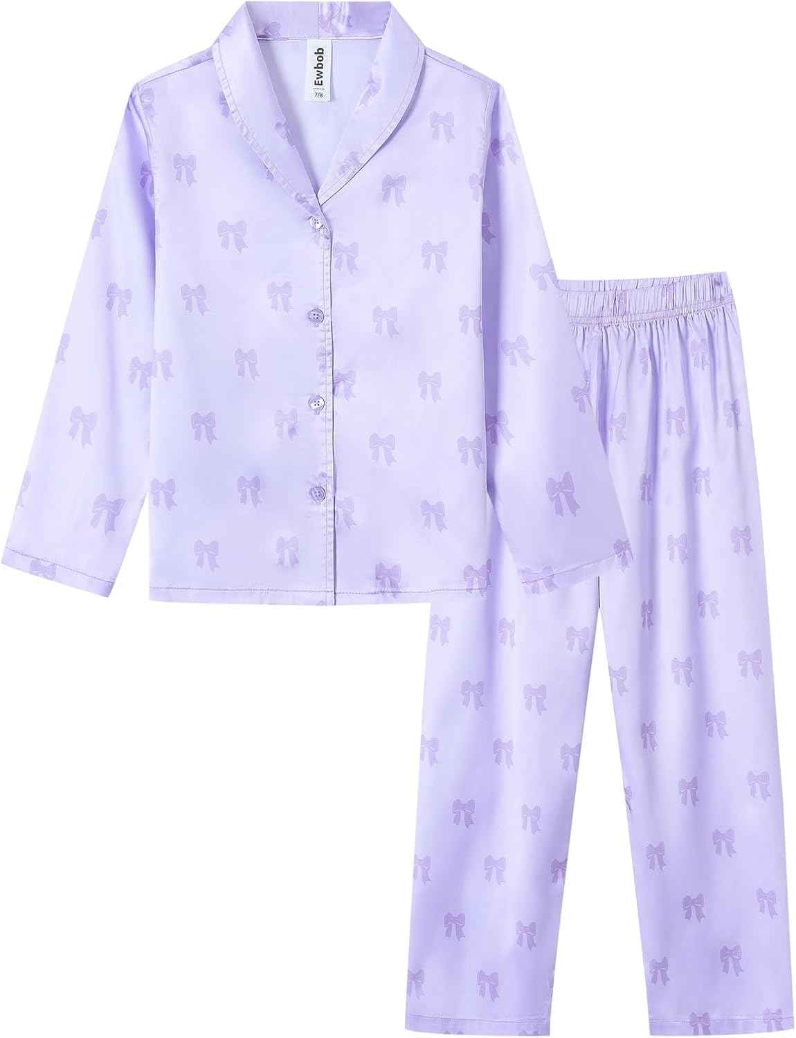 Pyjamas Girls Children, Cute Pyjama Sets, Satin Pyjamas for Girls 5-14 Years