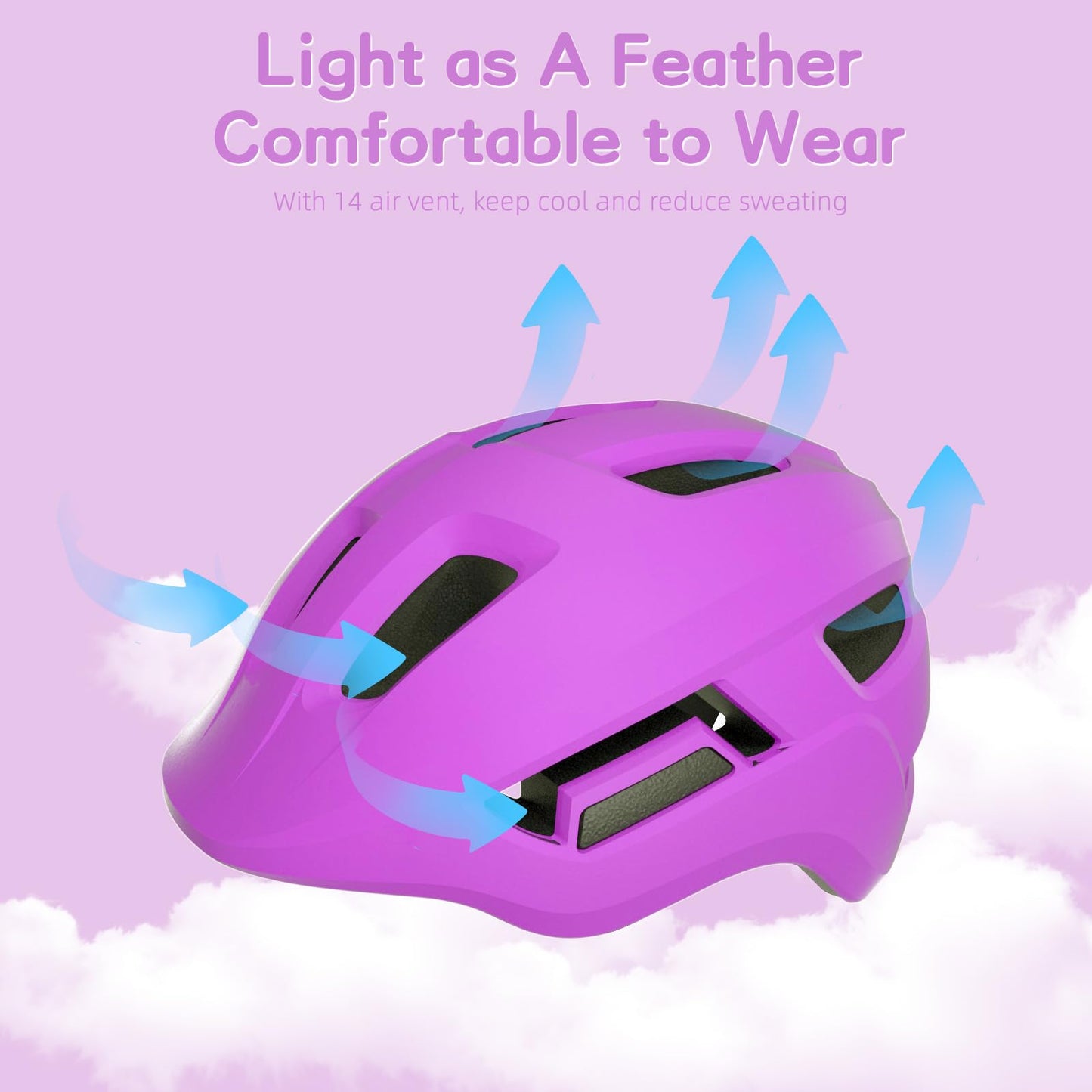 FAYDUDU Toddler Helmet Children's Bicycle Helmet Baby Multi-Sport Adjustable Helmet Sports Helmet Cycling Bicycle Scooter Skateboard Helmet Lightweight for Children Boys Girls from 2-8 Years Old