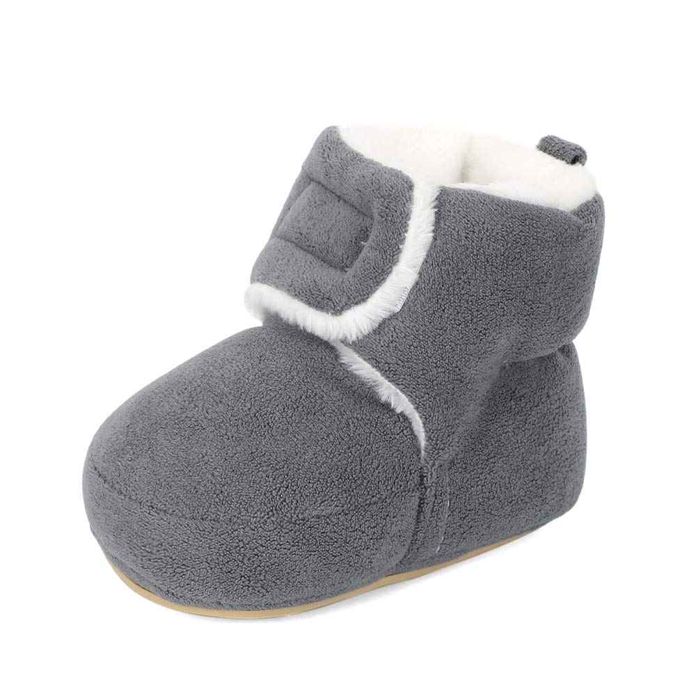 Unisex Baby Boys Girls Warm Winter Boots Rubber Sole Non-Slip Winter First Walking Shoes