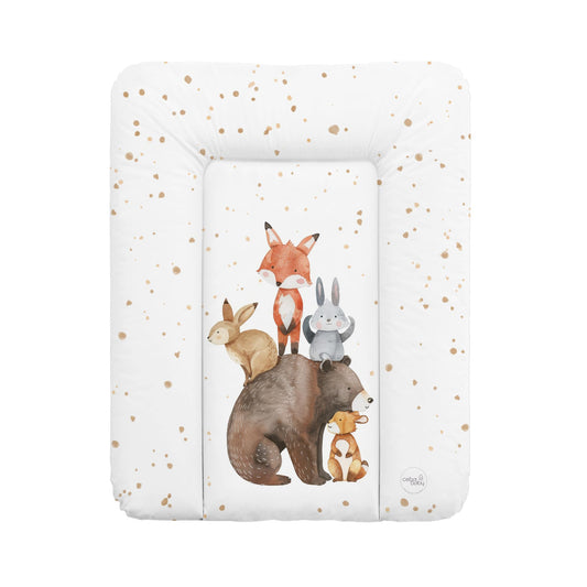 Ceba Baby® weiche Wickelauflage 50x70 cm - Baby Wickelunterlage - Wickeltischauflage für Junge und Mädchen - Wasserdicht, abwaschbar - OEKO-TEX® Standard 100 - Made in EU - Waldfreunde