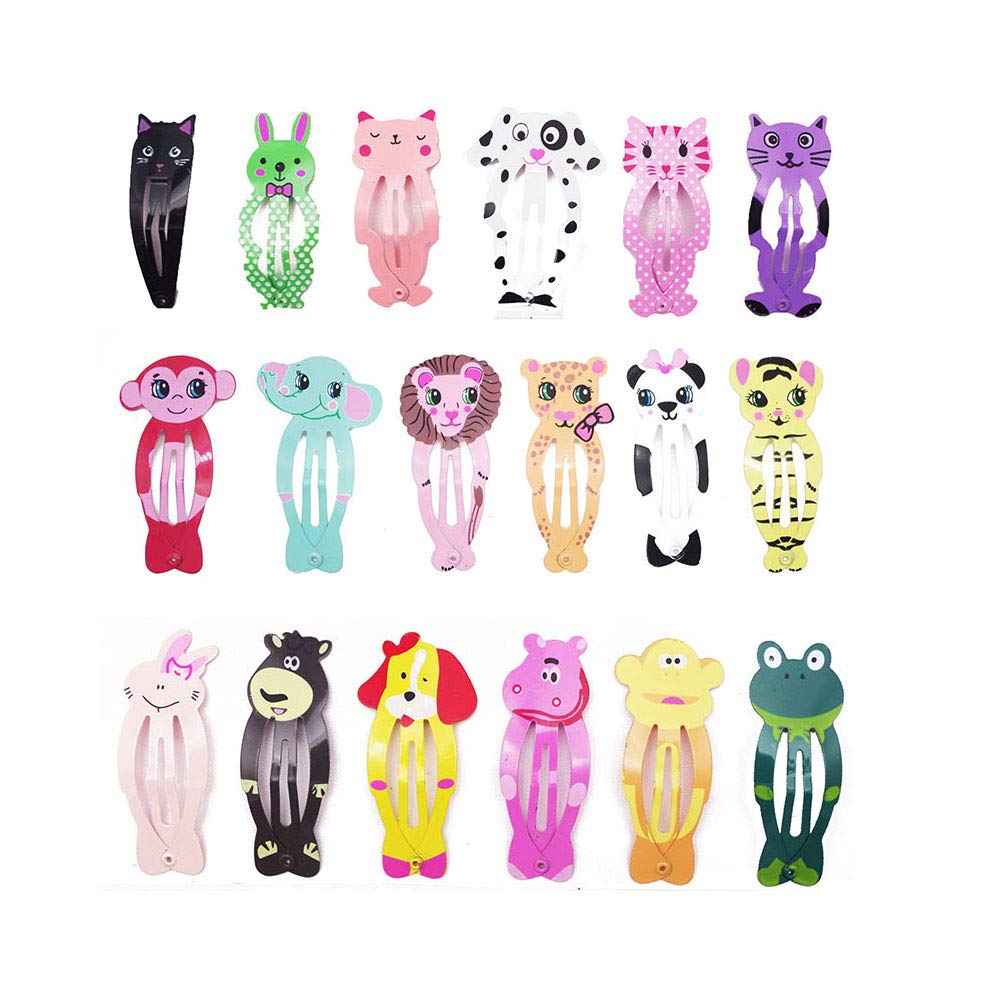 Pack of 18 Fashion Animal Hair Pins, Children's Hair Clips, Cartoon Clips, Accessories for Baby, Toddlers, Girls, Children, Multicoloured