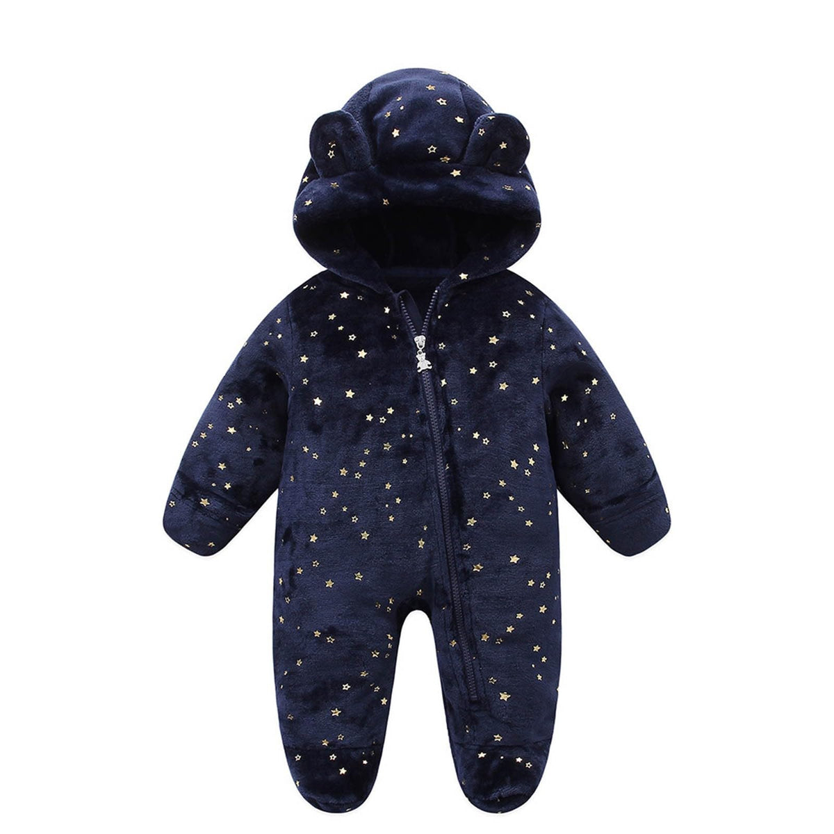 Baby Overall Winter Fleece Schneeanzug Baby Warm Romper mit Kapuze Herbst Winter für Jungen Mädchen 0-12 Monate