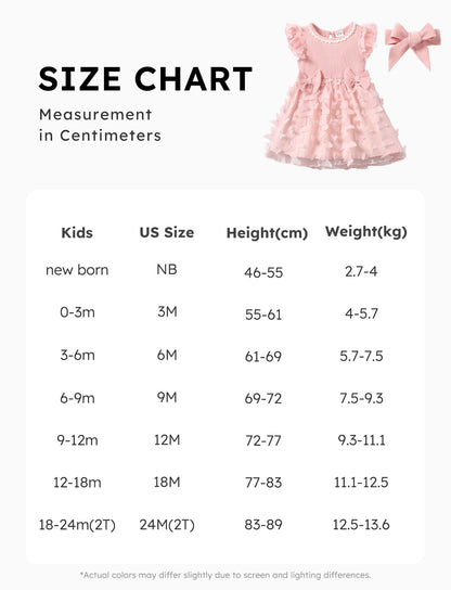 PATPAT Baby Girls' Tulle Dress with Long Sleeves, Tutu for Toddlers, Perfect as a Flower Girl or Christmas Party Birthday Long Sleeve Princess Dress, 3-24 Months