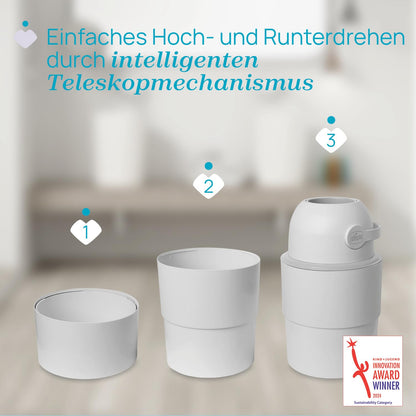 Chicco Windeleimer Odour Off, geruchsdichtes System, platzsparender Baby Windeleimer mit Deckel, einfach zu benutzen und zu reinigen, Ohne Nachfüllkassetten, funktioniert mit herkömmlichen Tüten