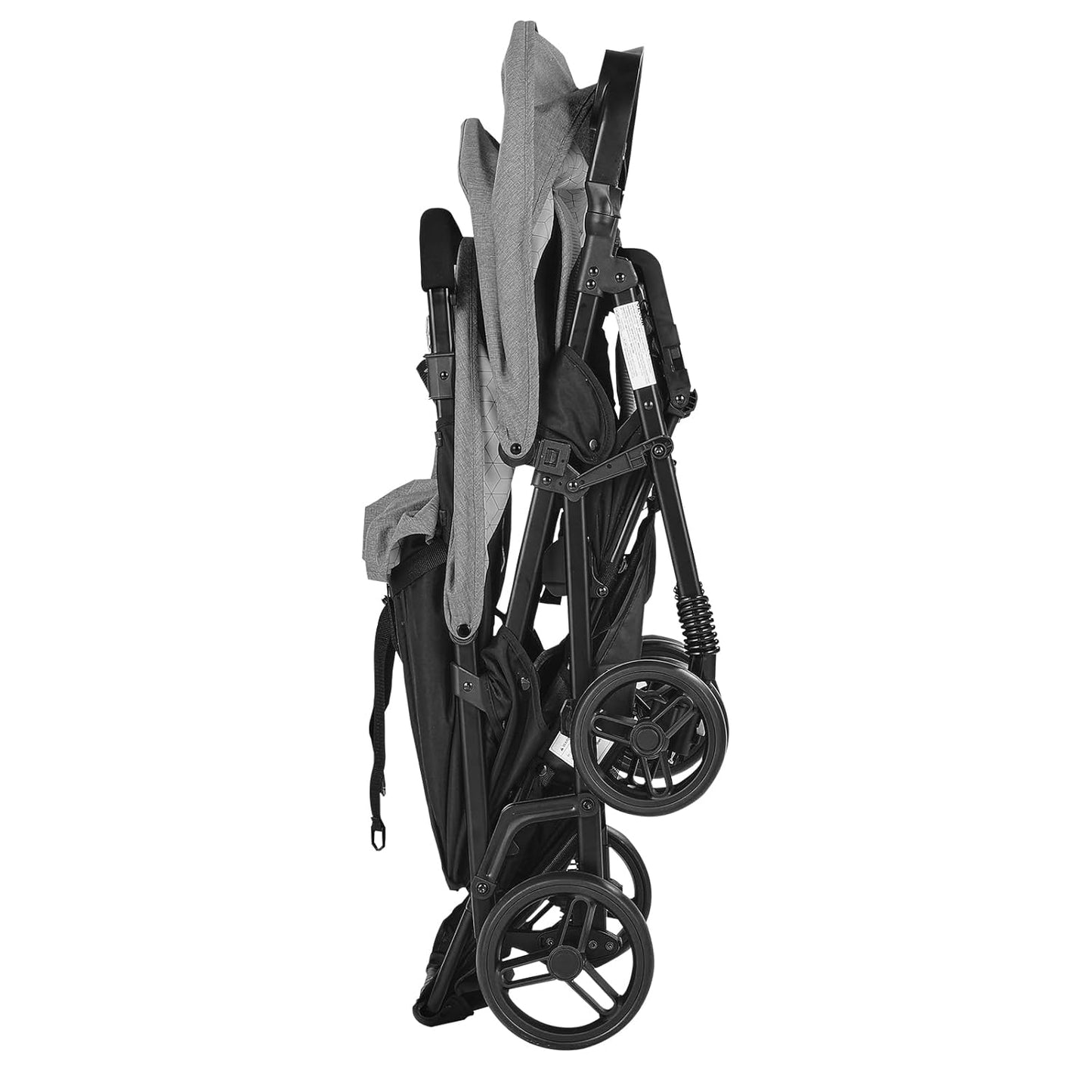 VEVOR Sibling Stroller, Foldable Twin Pushchair with Tandem Seat, Adjustable Backrest/Footrest, Seat Belt, Storage Basket and Tray, for Newborn and Toddlers (Dark Grey)
