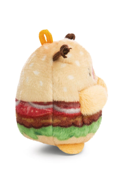 NICI My Mochi Cuddly Toy Ladybird Dozz Hamburger 5 cm Beige - Soft Plush Toy - Cute Plush Toy for Cuddling and Playing, for Children and Adults, Great Gift Idea