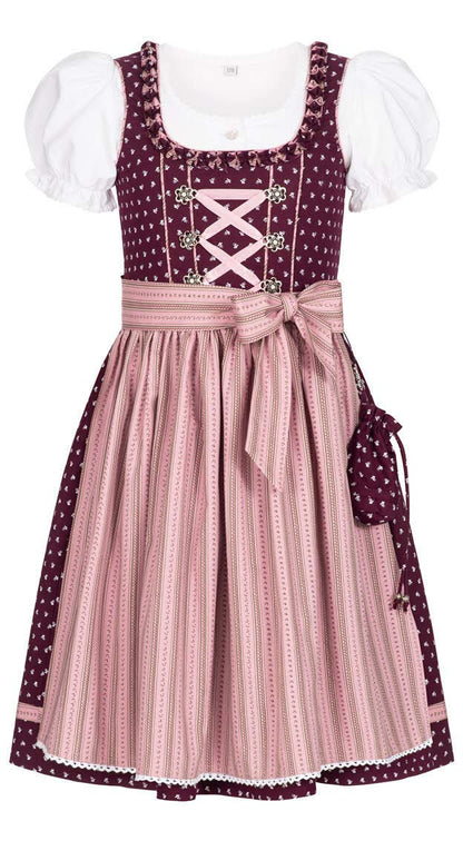 Dirndl Mädchen 3-teiliges Set Dirndl Kleid mit traditioneller Bluse und Schürze Traditionelles modernes bayerisches Kostüm