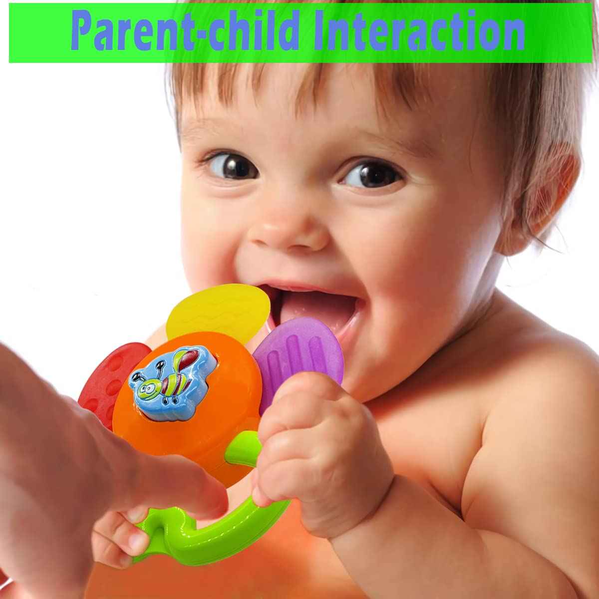 AIVIAI Baby Rassel Beißring Set Baby Spielzeug 6 Monate Babyspielzeug ab 3 6 9 12 Monaten Shaker Greifen Rassel Neugeborenes Spielzeug Musikalische Rasseln für Babys und Kleinkinder Geschenk（11 PCS）