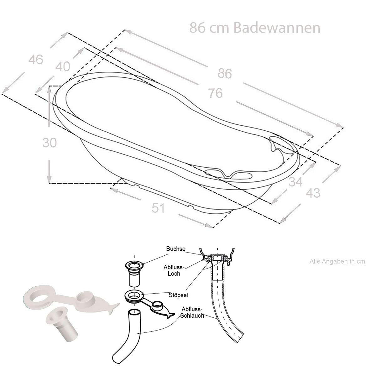 Baby Badewanne mit Gestell 4 Set TÜV Rheinland zertifiziert! Babybadewannen + Baby Badewannensitz +Abfluss + Gestell - Babywanne mit Ständer! Baby Pflegeset für Neugeborene.