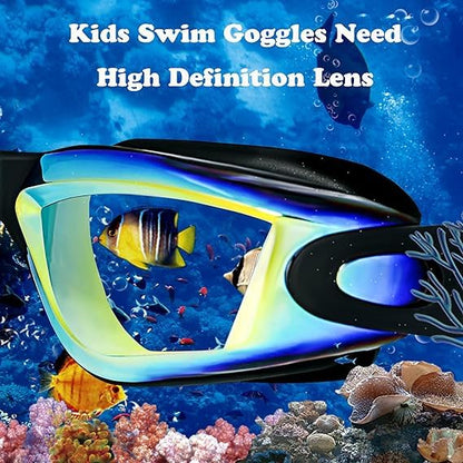 faliring Schwimmbrille Kinder, 2 Stück taucherbrille kinder Junior 3-15 Jahre, Gläsern Wassersport Schwimmbrillen Swimming Goggles Geschenke für Mädchen Jungen
