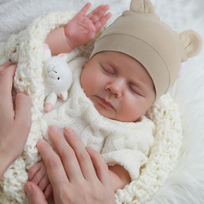 DRESHOW Newborn Baby Hat and Gloves Set Beanie Clothing Unisex Infant Hat Kindergarten Cap Baby Boys Girls 0-6 Months 