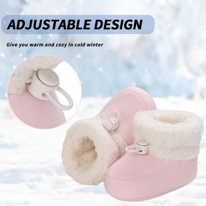 Baby Winter Shoes Warm Baby Shoes Winter Non-Slip Adjustable Newborn Snow Shoes First Walking Shoes Lined Thermal Fleece Crawling Shoes Slippers Winter Boots 0-18 Months