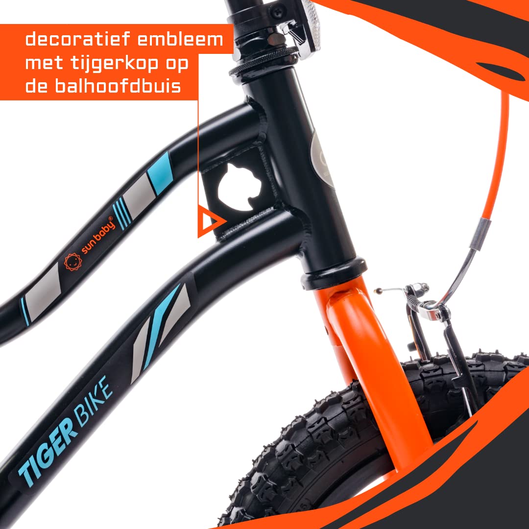 sun baby Jungenfahrrad Kinderfahrrad 14 und 16 Zoll Jungen Tiger Tracker Bike Leicht Stützräder mit Schubstange ab 2-6 Jahre BMX Fahrrad Kinder - Meloni2