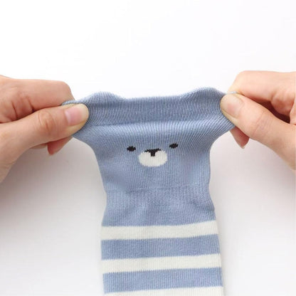 Pack of 5 Baby Toddler ABS Non-Slip Socks, Trainer Socks, Animal Motifs, Cotton