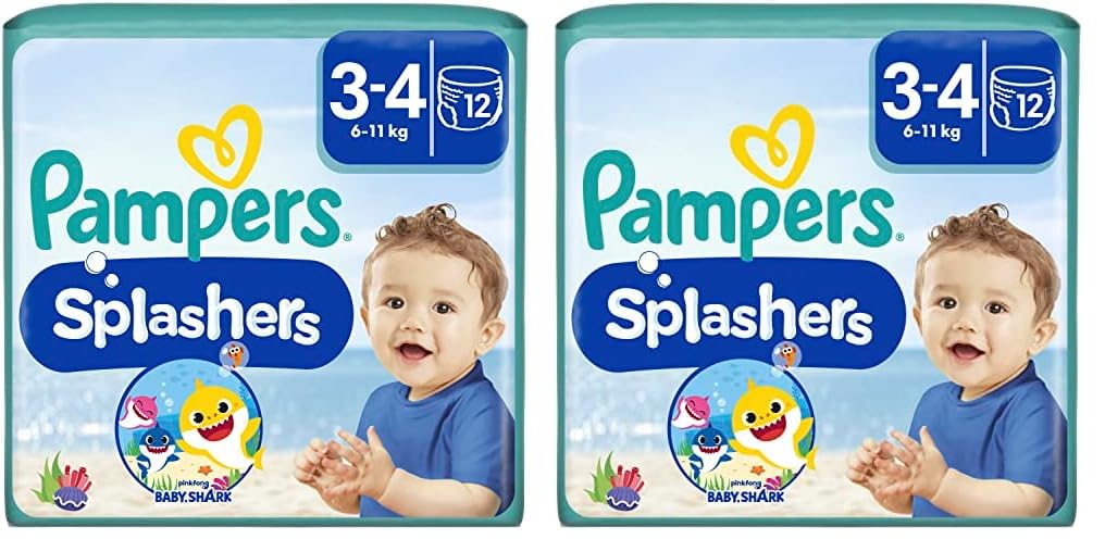 Pampers Baby Nappies Size 4-5, Splashers, Pack of 11, Disposable Swim Nappies for Safe Protection in the Water