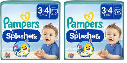Pampers Baby Nappies Size 4-5, Splashers, Pack of 11, Disposable Swim Nappies for Safe Protection in the Water