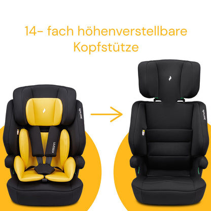 Osann Jazzi Isofix – Der sichere Kindersitz ab 1 Jahr (76–150 cm), mitwachsend mit Isofix & Top-Tether, Schutz & Geborgenheit auf jeder Fahrt - Sunset - Meloni2