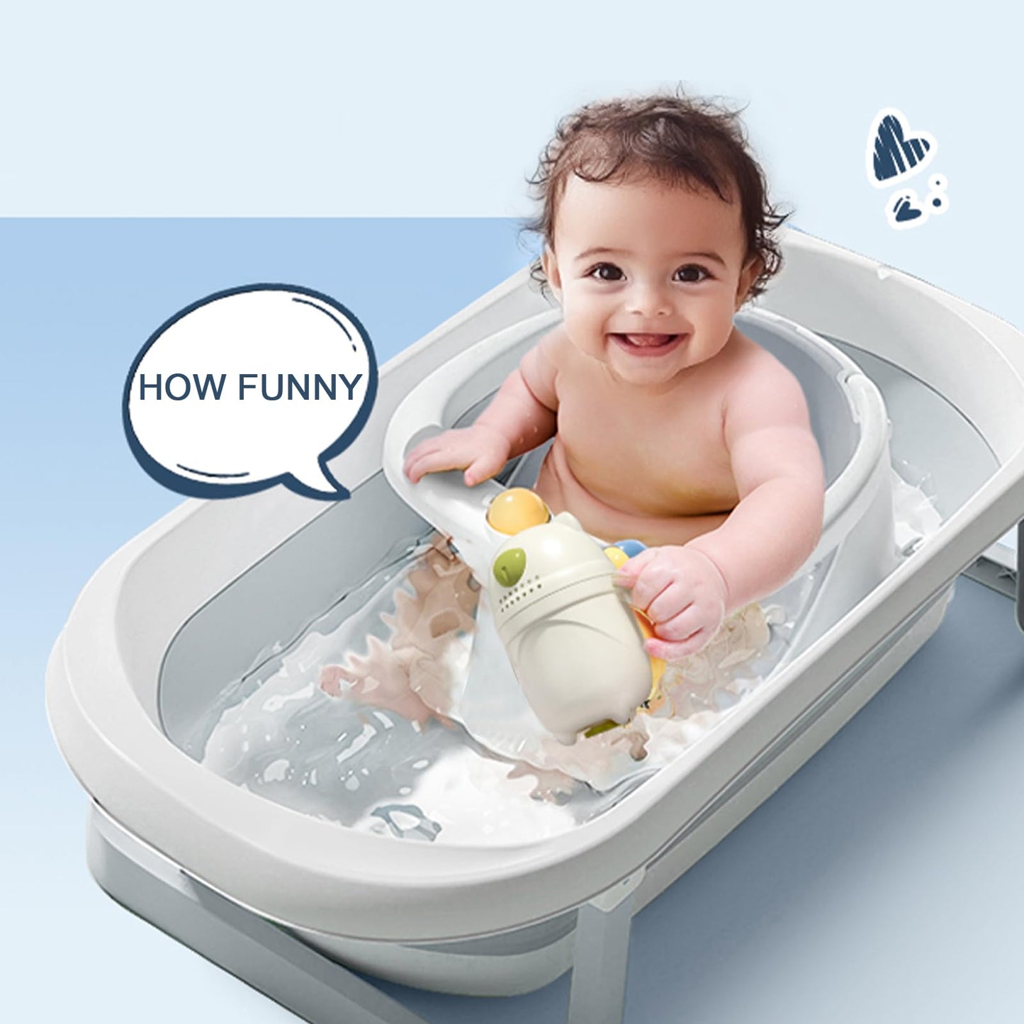 Bebamour Baby Bath Seat 6 Months + Child Bathtub Non-Slip Bath Chair, Water Jug