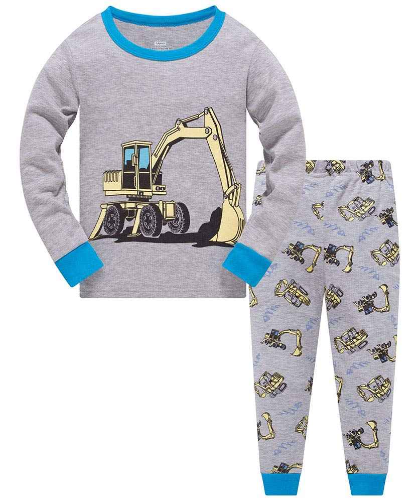 TEDD Boys’ Pyjamas, Dinosaur Long-Sleeve Two-Piece Pyjamas, Kids’ Cotton Pyjama Set, Winter, Christmas Sleepwear, Size 1–12 Years