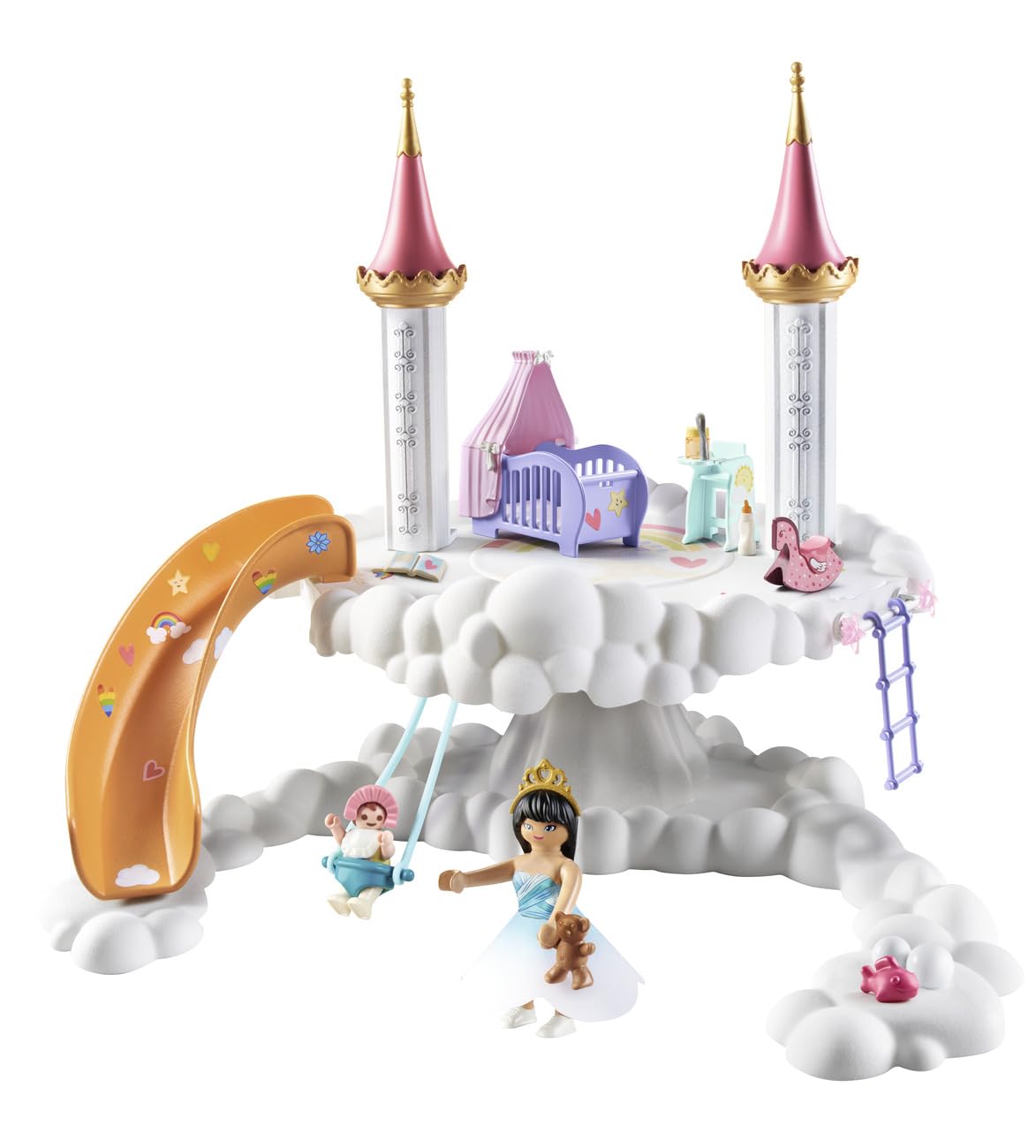 PLAYMOBIL Princess Magic 71360 Heavenly Baby Cloud, Magic Nursery in the Clouds, Includes Baby Cradle, Rocking Horse, Teddy Bear and More, Toy for Children from 4 Years