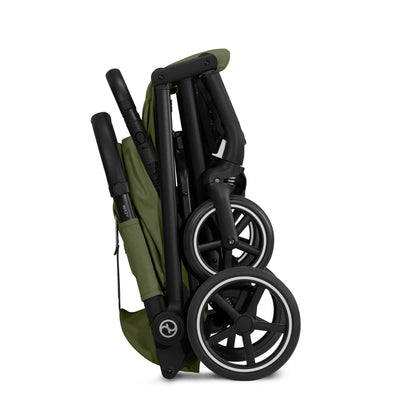 Cybex Gold Kinderwagen Beezy mit One-Pull Harness, Ab Geburt bis ca. 4 Jahre (max. 22 kg), Kompakt und ergonomisch, Magic Black (Schwarz mit schwarzem Rahmen)