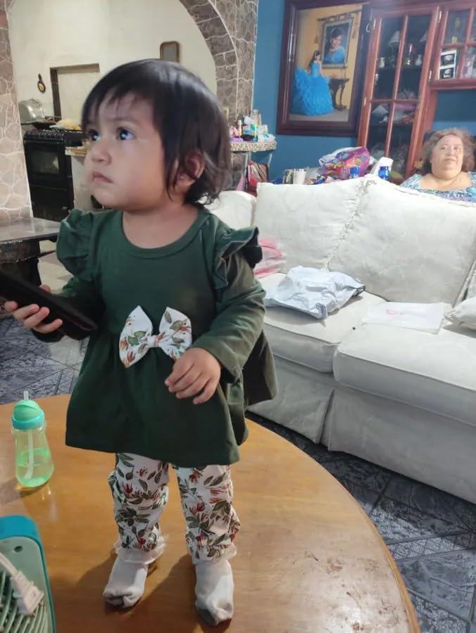 Baby Mädchen Kleidung Langarm Rüschen Tops und Blumen gedruckt Hosen Kleinkind Baby Mädchen Outfits Sets