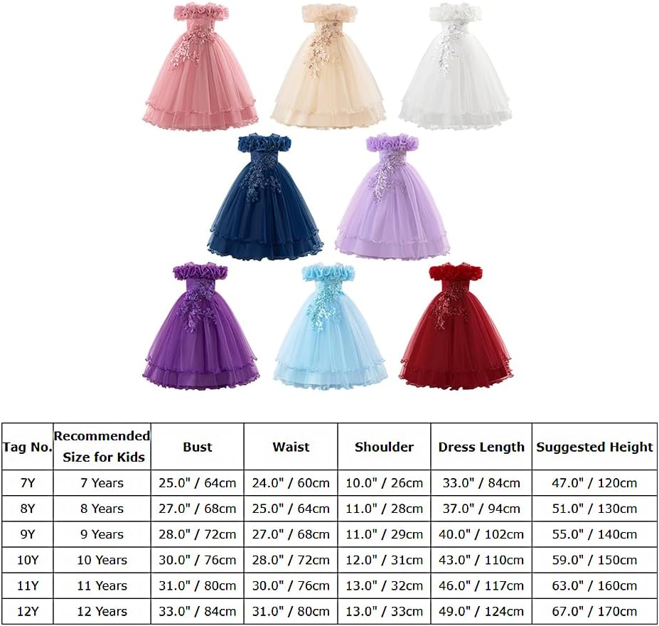 Kinder Mädchen Blumenmädchen Kleider Bestickt Hochzeit Brautjungfer Kleider Trägerlose Prinzessin Kleider Klavier Kostüme