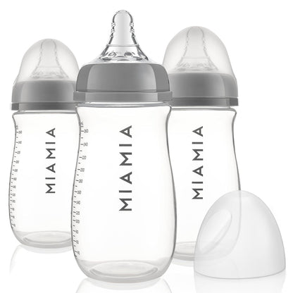 MiaMia 13-tlg. Babyflaschen Set – 6 Flaschen mit Silikon-Trinksaugern | Inkl. Milchpulverportionierer, Bürste & Abtropfständer | BPA-frei, Anti-Kolik & spülmaschinenfest | 2x 140 ml & 4x 260 ml - Meloni2