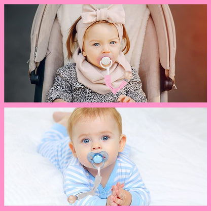 Vicloon Schnullerkette Baumwolle,3 Stück Schnullerkette Baby for Mädchen und Jungs,Baby Schnullerkette Clip Geschenk zum Baby -Bär
