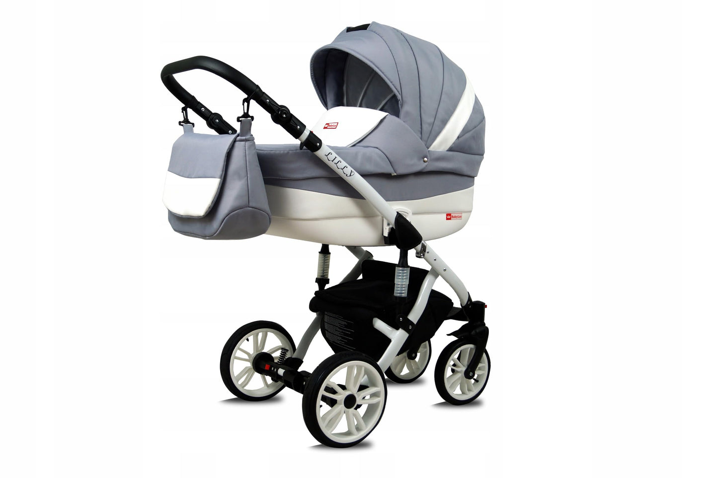 BabyLux® Bambimo Kinderwagen Set 3 in 1 - Lilly - incl. Babywanne, Buggy Sportsitz, Auto-Babyschale - Autositz - Kinderwagenset - Kombikinderwagen mit Wickeltasche, Regenschutz usw.